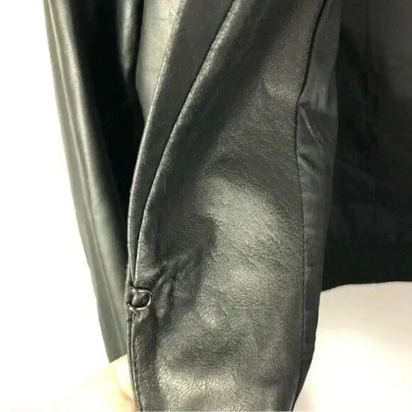 BCBGMaxAzria Black Cruz Faux Leather Blazer Jacket S - Picture 5 of 5